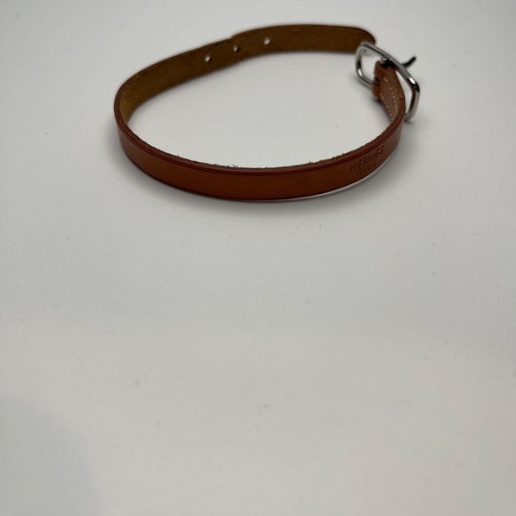 Hermes BeHapi Vintage Leather Bracelet w/ Palladium Plated Buckle - Preowned - Picture 6 of 7